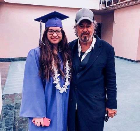 Olivia Pacino's graduation picture with her dad, Al Pacino. 